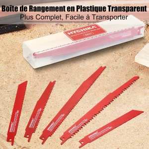 Set lame fierastrau pendular HYCHIKA, 32 piese, pentru taiere lemn si metal, cu organizator - Img 6