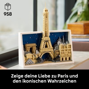 Set LEGO Architecture Paris Stadt der Liebe 21064, 958 piese, decoratiune 3D - Img 2