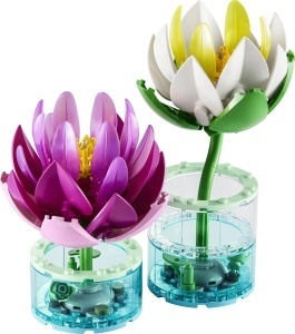 Set LEGO Botanicals Seerosen 11511, 259 piese, 2 flori, decoratiuni interioare - Img 2