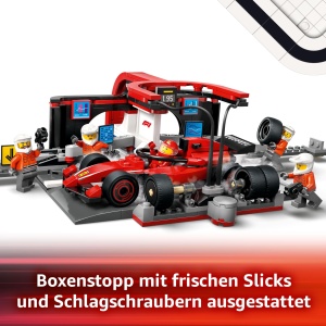 Set LEGO City Boxenstopp F1 cu Ferrari si 5 Minifiguri, 322 Piese - Img 4