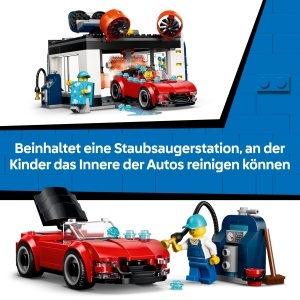 Set LEGO City - Spalatorie Auto cu 2 Masini, 4 Figurine, 583 Piese - Img 6