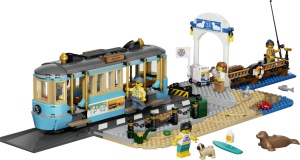 Set LEGO City Tramvai Clasic de Plaja 60506 cu 693 Piese, 5 Figurine - Img 9