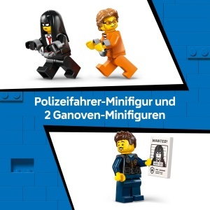 Set LEGO City Transporter de Puscariasi - 3 Minifiguri, Motocicleta, 198 Piese - Img 5