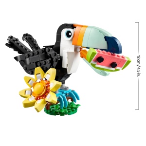 Set LEGO Creator 3-in-1 Animale Salbatice Tukan Tropical cu Floare - 225 piese - Img 9