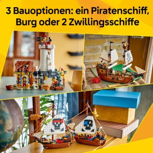 Set LEGO Creator Pirat cu 3 in 1 - 1074 piese, 5 minifigurine, aventuri piratesti - Img 3