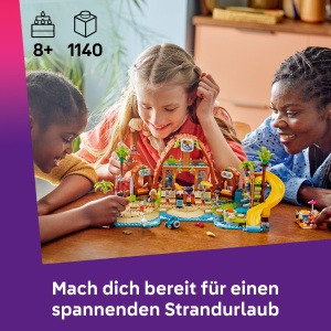 Set LEGO Friends - Vacanta in Resortul de Plaja - 6 Mini-Puppi, Delfin, Schildkroete, 1140 Piese - Img 2