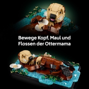 Set LEGO Idei Otter Inotator - 1234 piese, Decoratiune pentru Adulti - Img 4