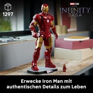 Set LEGO Marvel Iron Man Mark 3 - 1297 piese, figura mobila, cadou creativ - Img 2