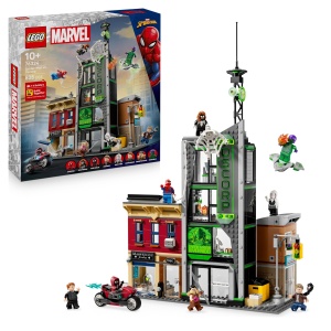 Set LEGO Marvel Spider-Man vs. Oscorp 76324 cu 8 Minifiguri, 808 Piese