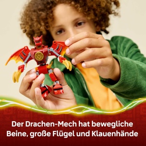 Set LEGO NINJAGO Kais Drachen-Mech Battle 71851 cu 3 Figurine, 85 Piese - Img 3