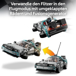Set LEGO Speed Champions DeLorean 77256 - 357 piese, 2 figurine, cadou creativ - Img 4