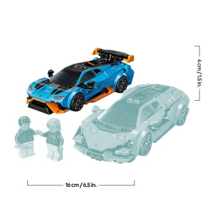 Set LEGO Speed Champions Lamborghini Revuelto si Huracan STO, 607 piese, 2 masini si 2 figurine - Img 8