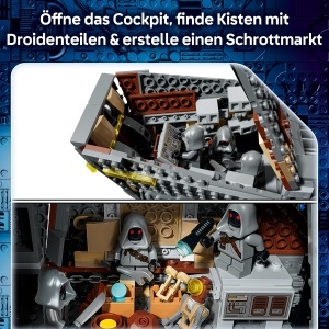 Set LEGO Star Wars 75453 Offworld Sandkrawler cu 5 Minifigurine si Grogu - Img 6