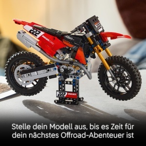 Set LEGO Technic Ducati Desmo450 MX Factory Motocicleta cu Lenkung si Federung, 457 piese - Img 6
