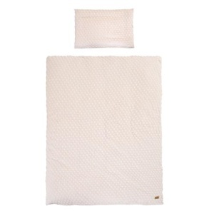 Set lenjerie de pat copii roba Frosty Almond 100x135 cm bumbac organic certificare GOTS culoare beige - Img 2