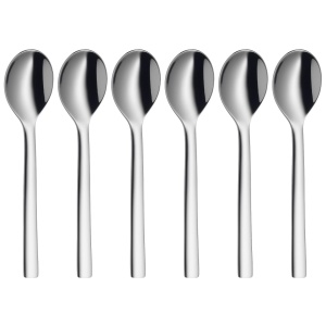 Set linguri espresso WMF Nuova 6 bucati lingura espresso Cromargan din otel inoxidabil lustruit pentru masina de spalat vase L 11 cm