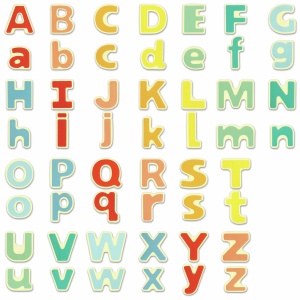 Set litere magnetice Hape 52 bucati lemn colorat pentru copii 3 ani - Img 3