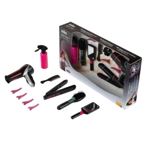 Set Mega de Frizerie pentru Copii Theo Klein 5885 cu Perie, Uscator si Placa de Par - Img 4