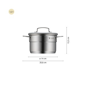 Set Mini Oale WMF 5-piese, Cromargan, Capacitate 0.9l - 1.5l, Inductie - Img 7
