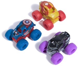 Set Mini-Truckuri Monster Jam Marvel - Black Panther, Captain America, Iron Man, 187 - Img 2