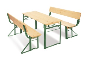 Set mobilier copii Pinolino Sepp cu spatar lemn si metal verde