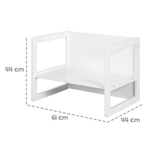 Set mobilier copii roba - banca si hocker 3 in 1, alb, din MDF - Img 14