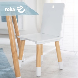 Set mobilier pentru copii roba - 2 scaune si masa - AlbNatur - Img 2