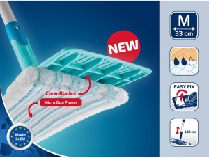 Set Mop pentru Pardoseala Leifheit POWER CLEAN, Eimer 10L, Wischbezug Microfiber - Img 3