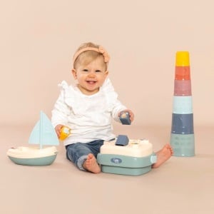 Set Motoric pentru Copii Smoby 3 Piese - Pyramida Colorata, Jucarie Bateau, Joc Forme - Img 3