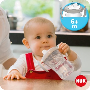Set NUK 3-in-1 pentru a invata sa bei cu ceasca de antrenor 6 luni cupa magica 360deg pentru invatare 8 M si sticla de baut Action Cup pentru copii 12 - Img 3