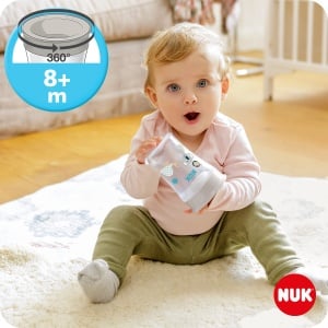 Set NUK 3-in-1 pentru a invata sa bei cu ceasca de antrenor (6+ luni), cupa magica 360deg pentru invatare (8+ M) si sticla de baut Action Cup pentru copii (12+ M) | 230 ml | Fara BPA | leopard verde - Img 4