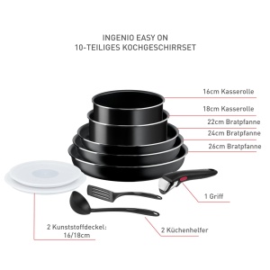 Set oale si tigai Tefal Ingenio Easy On, 10 piese, antiaderente, maner detasabil, fara inductie - Img 2