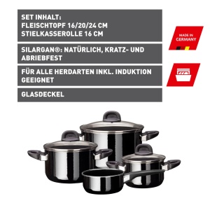 Set oale Silit Modesto Line 4 piese inductie material Silargan culoare negru - Img 2