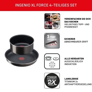 Set oale Tefal Ingenio XL Force, 4 piese, 161820 cm, antiaderent - Img 3