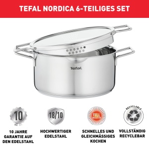 Set Oale Tefal Nordica 6 piese din inox, design compact, 10 ani garantie - Img 3
