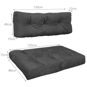 Set Perne pentru Paleti VOUNOT, Waterproof, 120x80 cm, Gri - Img 2