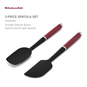 Set spatule universale KitchenAid, 2 piese, silicon, rezistenta la caldura, rosu - Img 3