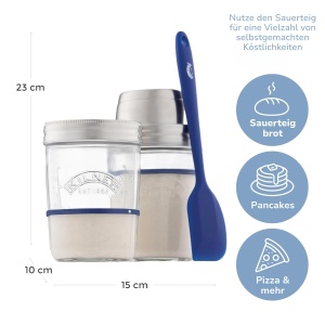 Set Starter pentru Sauerteig Kilner, 5 piese, 2x 350 ml, cu capac din otel inoxidabil - Img 4