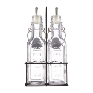 Set Sticle Ulei si Otet Kilner 0,3 L cu Suport Metalic si Capacitate de 300 ml - Img 1