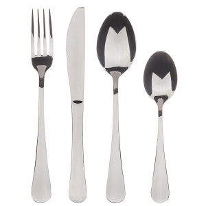 Set Tacamuri 16 Piese din Otel Inoxidabil - 4 Cutite, 4 Furculite, 4 Linguri, 4 Lingurite, Finisaj Elegant