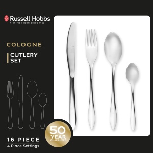 Set Tacamuri 16 Piese Russell Hobbs RH02221EU7 pentru 4 Persoane, Inox 1810 - Img 3