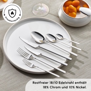 Set Tacamuri Karaca Boreas 84 piese din otel inoxidabil pentru 12 persoane, elegant, argintiu - Img 7