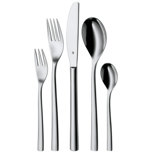 Set tacamuri WMF Palermo 12 persoane tacamuri 60 bucati cutit monobloc otel inoxidabil Cromargan lustruit stralucitor poate fi spalat in masina de spa
