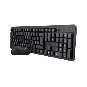 Set Tastatura si Maus Wireless Trust Ymo II, QWERTZ, Design Ergonomic, 10m Raza