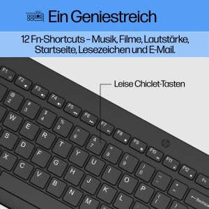 Set tastatura si mouse wireless HP 330, QWERTZ, 2,4 GHz, negru - Img 2