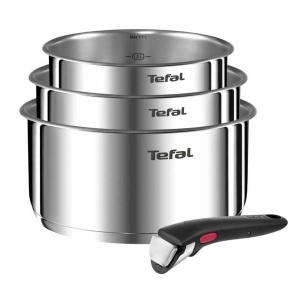 Set Tavi Tefal Ingenio Emotion 3 piese, 161820 cm, cu maner detasabil, antiaderent