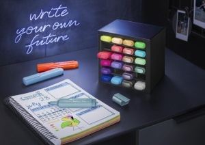 Set Textmarkere Faber-Castell, 24 Culori Neon, Metallic si Pastel, Organizer Birou - Img 4