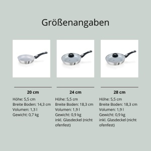 Set tigai Genius Cerafit Steel 5 piese 202428 cm antiaderente compatibile inductie - Img 7