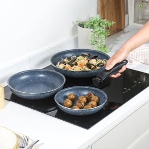 Set tigai Russell Hobbs Nightfall Stone, 20, 24 si 28 cm, antiaderente, cu maner detasabil - Img 6