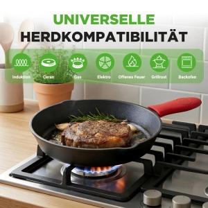 Set tigaie din fonta NutriChef 3 piese 202530 cm, antiaderente, pentru toate tipurile de plite - Img 3